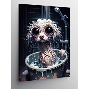 Kanvas Tablo Duş Yapan Köpek 70x100 cm