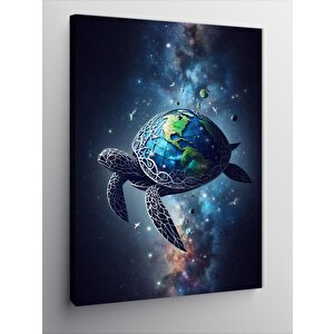 Kanvas Tablo Dünya Ve Kaplumbağa 70x100 cm