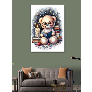 Kanvas Tablo Kitap Okuyan Oyuncak Ayı 100x140 cm