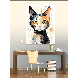 Kanvas Tablo Suluboya Kedi 70x100 cm