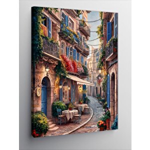 Kanvas Tablo Çiçekli Sokak