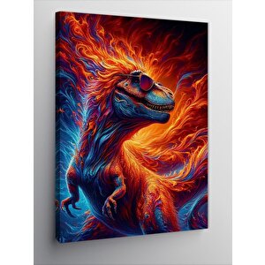 Kanvas Tablo Sevimli Gözlüklü Dinozor  70x100 cm