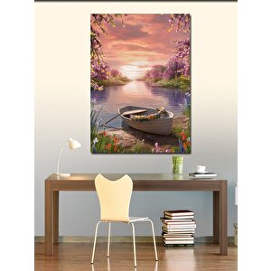Kanvas Tablo Güneş Batımı Ve Tekne 70x100 cm