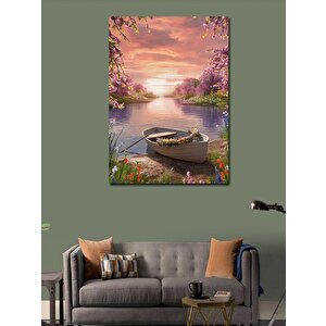 Kanvas Tablo Güneş Batımı Ve Tekne 70x100 cm