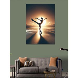 Kanvas Tablo Buz Pateni Yapan Kız 70x100 cm