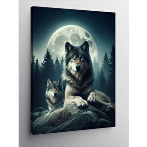 Kanvas Tablo Ormanın Koruyucuları Kurtlar 70x100 cm