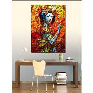 Kanvas Tablo Vitray Japon Kadın 100x140 cm