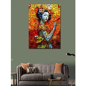 Kanvas Tablo Vitray Japon Kadın 100x140 cm