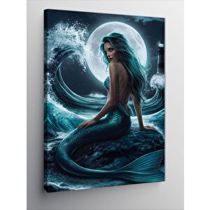 Kanvas Tablo Dolunay Ve Deniz Kızı 70x100 cm