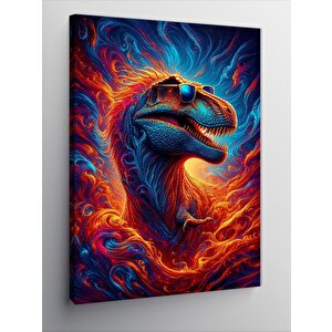 Kanvas Tablo Gözlüklü Dinozor