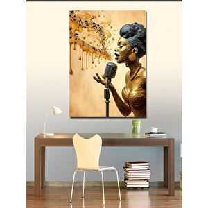 Kanvas Tablo Şarkı Söyleyen Kadın 70x100 cm