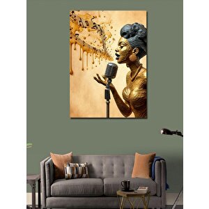 Kanvas Tablo Şarkı Söyleyen Kadın 70x100 cm