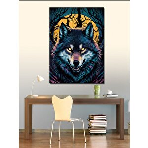 Kanvas Tablo Dolunay Ve Kurt 70x100 cm
