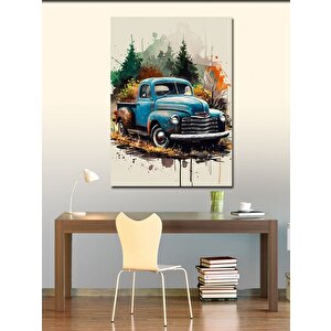 Kanvas Tablo Redco Mavi Pikap 70x100 cm