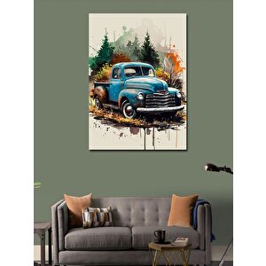 Kanvas Tablo Redco Mavi Pikap 70x100 cm