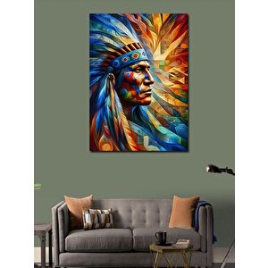 Kanvas Tablo Kızılderili Adam 100x140 cm