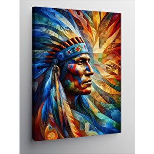 Kanvas Tablo Kızılderili Adam 70x100 cm