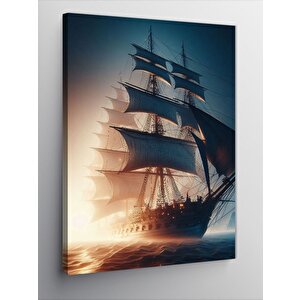 Kanvas Tablo Güneş Veya Kendi Gemi 100x140 cm