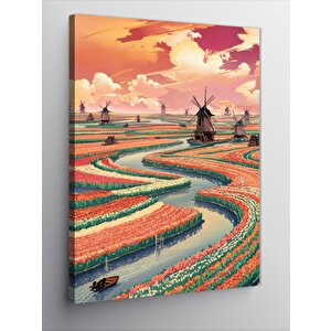 Kanvas Tablo Lale Tarlaları 100x140 cm