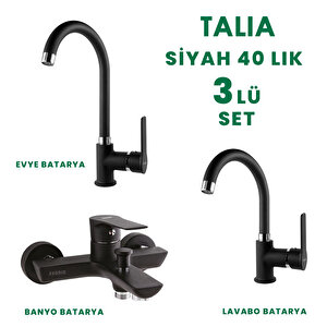 Talia Siyah K3'lü Set