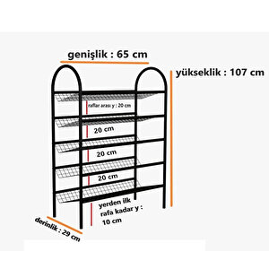Ayakkabılık 5 Katlı Metal Ayakkabı Rafı Tel Raf 5067