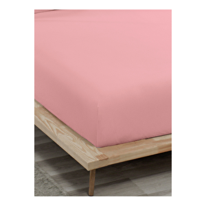 Pudra Renkli Sıvı Geçirmez Alez, Çift Kişilik, Mikrofiber, Düz, Fitted (150x200) 150x200 cm
