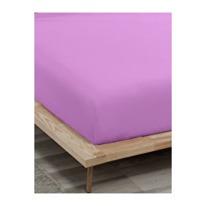 Lila Renkli Sıvı Geçirmez Alez, Çift Kişilik, Mikrofiber, Düz, Fitted (140x200)