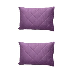 Renkli Yastık Alezi %100 Pamuklu 50x70 Yastık Koruyucu Lila (sıvı Geçirmez Değil) (1 Adet) Tekli