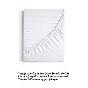 Tek Kişilik Düz Penye %100 Pamuklu Lastikli Çarşaf 100x200 Beyaz