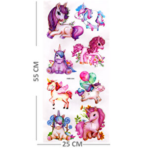 Duvar Sticker Kabartmalı 3 Boyutlu Sticker, 3d Duvar Stiker (xmb004) 55x25 Cm - Unicorn Sevimli