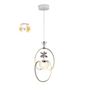 Badem Krom 3 Renk Toplu Taşlı Modern Sarkıt Led Avize