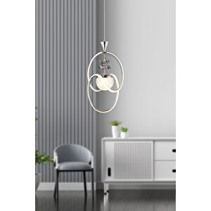 Badem Krom 3 Renk Toplu Taşlı Modern Sarkıt Led Avize