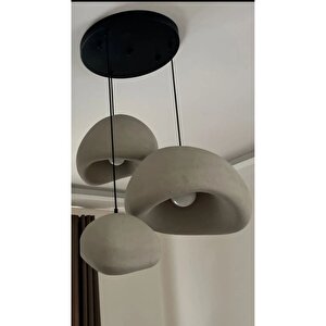 Beton Sarkıt Avize 3'lü Iskandinav Modern Tasarım 30-40-50 Set - Salon/oturma Odası - Yatak Odası