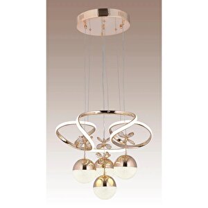 Papatya 3 Işık (beyaz, Sari, Günişiği) Gold Luxury Led Avize