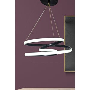 Siyah Modern Sarkıt Led Avize Beyaz Işık Salon Mutfak Oda Hol Ledli Avize