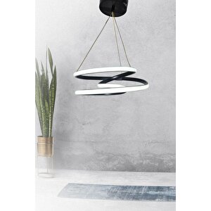 Siyah Modern Sarkıt Led Avize Beyaz Işık Salon Mutfak Oda Hol Ledli Avize
