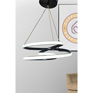 Siyah Modern Sarkıt Led Avize Beyaz Işık Salon Mutfak Oda Hol Ledli Avize