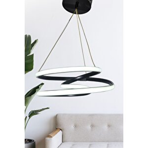 Siyah Modern Sarkıt Led Avize Beyaz Işık Salon Mutfak Oda Hol Ledli Avize