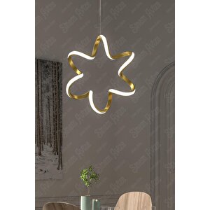 Yıldız Eskitme Modern Ultra Beyaz Ledli Sarkık Ledli Avize