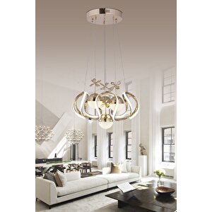 Heracles Kumandalı Ve Dimmerli 3 Renk ( Sarı Beyaz Ve Gün Işığı ) Gold Luxury Led Avize Concept