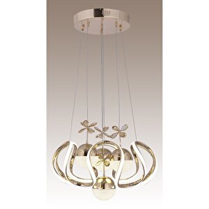 Heracles Kumandalı Ve Dimmerli 3 Renk ( Sarı Beyaz Ve Gün Işığı ) Gold Luxury Led Avize Concept