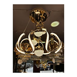 Heracles Kumandalı Ve Dimmerli 3 Renk ( Sarı Beyaz Ve Gün Işığı ) Gold Luxury Led Avize Concept