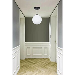 Mini Modern Salon - Mutfak - Yatak Odası Glop Camlı Gold Eskitme Tekli Tavan Plofonyer Avize