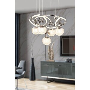 Galaksi? Modern Sarkit Led Avize 3 Renk Krom Kaplamali Toplu Kelebek Taşli