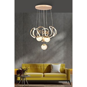 Maxı Toplu Taşlı Modern Sarkıt Led Avize 3 Renk Gold Kaplamalı