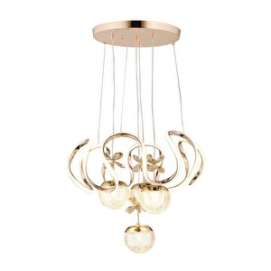 Maxı Toplu Taşlı Modern Sarkıt Led Avize 3 Renk Gold Kaplamalı