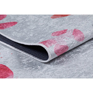Çocuk Halısı Ve Bebek Halısı Yıkanabilir Kaymaz Taban Pembe Desen Dijital Baskı Halı Hc049 80x300 cm