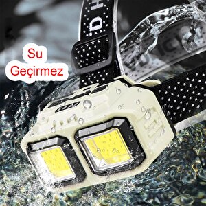 Yeni Nesil Hareket Sensörlü Şarjlı Kafa Lambası Type-c Şarj Kırmızı Sos Işık Su Geçirmez 1200 Mah