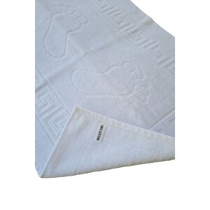 2 Li Ayak İzli Banyo Paspas 100 Pamuklu Ayak Havlusu 50x70 Cm