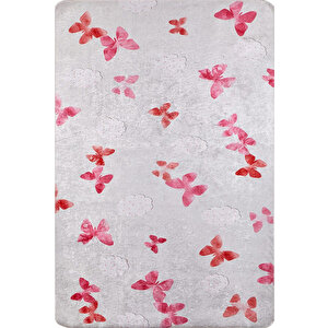 Çocuk Halısı Ve Bebek Halısı Yıkanabilir Kaymaz Taban Pembe Desen Dijital Baskı Halı Hc049 100x500 cm